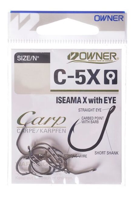Крючок OWNER 53269-09 C-5X Iseama X with Eye колечко черн.хром кованый 12шт/уп