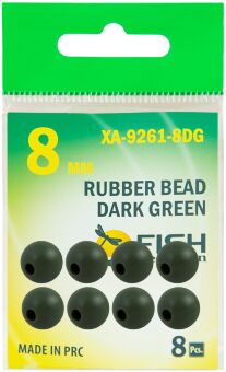 Бусина резиновая FISH SEASON Rubber Bead Dark Green Ø8мм тёмно-болотная 8шт/уп XA-9261-DG8 Бусина резиновая FISH SEASON Rubber Bead Dark Green Ø8мм тёмно-болотная 8шт/уп XA-9261-DG8