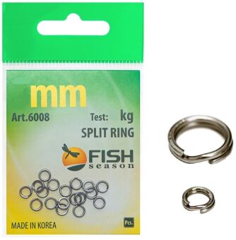 Кольцо заводное FISH SEASON Split Ring Ø8мм 20кг 12шт/уп 6008-08F Кольцо заводное FISH SEASON Split Ring Ø8мм 20кг 12шт/уп 6008-08F