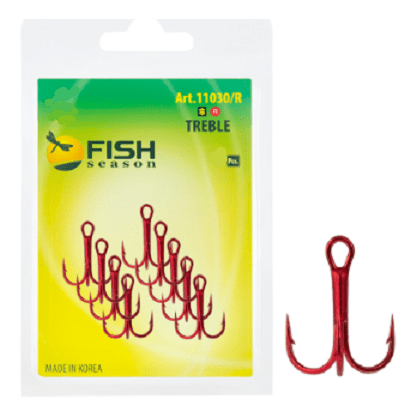 Крючок торойной FISH SEASON №1/0 красный 5шт/уп 11030R-0051F