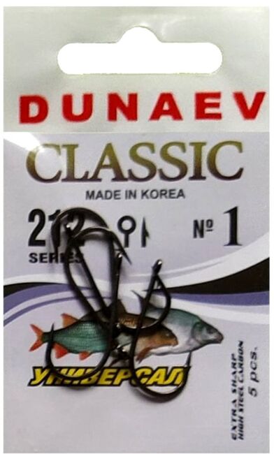 Крючок DUNAEV Classic 212 #1 5шт/уп Крючок DUNAEV Classic 212 #1 5шт/уп