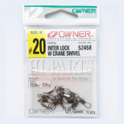 Вертлюжок двойной с застежкой OWNER Inter Lock W Crane Swivel №20 8.6кг 10шт/уп 52458-20 Вертлюжок двойной с застежкой OWNER Inter Lock W Crane Swivel №20 8.6кг 10шт/уп 52458-20