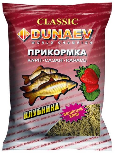 Прикормка DUNAEV Классика 0.9кг Карп Клубника