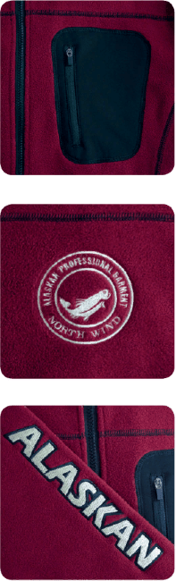 Куртка флисовая ALASKAN North Wind бордовый р.XL AFJNWCXL