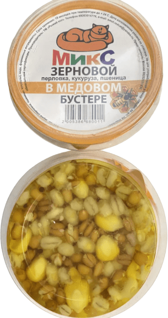 Насадка РЫЖИЙ КОТ Микс Зерновой (перловка, кукуруза, пшеница) в бустере Мёд 30мл