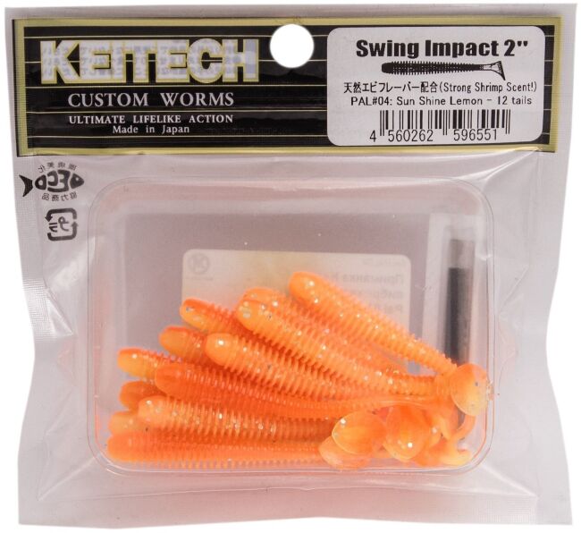 Виброхвост KEITECH Swing Impact 2" PAL#04 Sun Shine Lemon 5см 0.9гр 12шт/уп