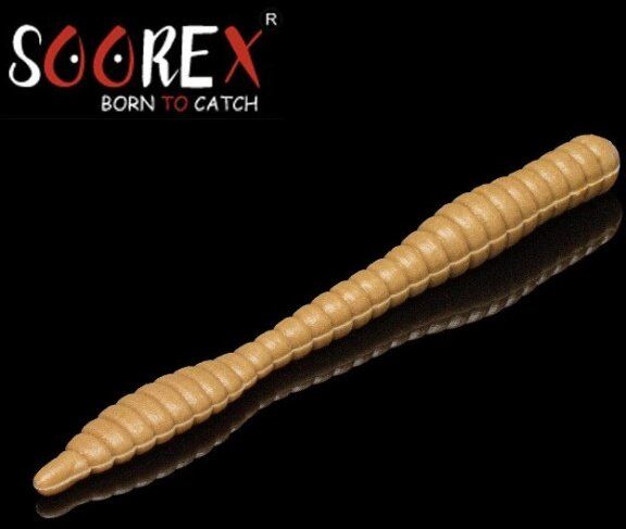 Силиконовая приманка SOOREX PRO Worm 80мм 1.3гр Сыр #129 Бежевый/Beige 6шт/уп