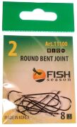 Крючок FISH SEASON 11100 ROUND BENT JOINT №2 колечко черн.хром кован 8шт/уп Крючок FISH SEASON 11100 ROUND BENT JOINT №2 колечко черн.хром кован 8шт/уп