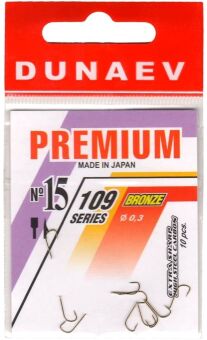 Крючок DUNAEV Premium 109 #15 Ø0.30мм 10шт/уп Крючок DUNAEV Premium 109 #15 Ø0.30мм 10шт/уп