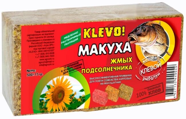 Макуха Klevo подсолнечник 35*40мм 500гр 10шт/уп
