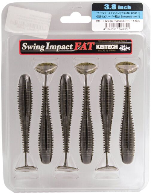 Виброхвост KEITECH Swing Impact FAT 3.8" #101 Green Pumpkin PP 9.7см 8.5гр 6шт/уп Виброхвост KEITECH Swing Impact FAT 3.8" #101 Green Pumpkin PP 9.7см 8.5гр 6шт/уп