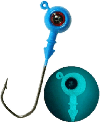 Джиг-головка крашеная ПТФ МОРМЫШ Шар 40гр кр-к: VD-079 №5/0 цв:10-синий люминофор 3шт/уп