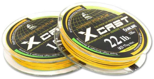 Плетёный шнур SUNLINE X cast 150м #0.4/0.104мм 2.8кг оранжевый/зеленый
