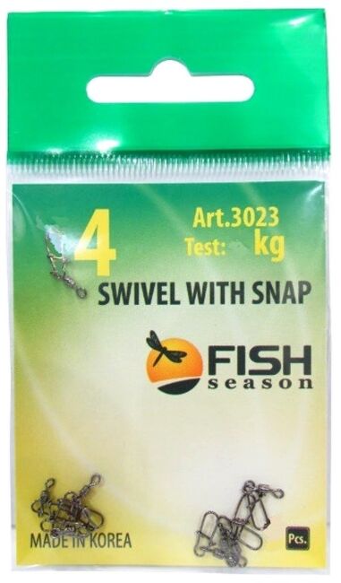 Вертлюжок с накаткой и застежкой FISH SEASON Nice №4 25кг 7шт/уп 3023-04F07 Вертлюжок с накаткой и застежкой FISH SEASON Nice №4 25кг 7шт/уп 3023-04F07