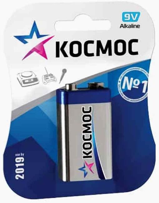 Батарейка КРОНА КОСМОС Alkaline 6LR61 9V Батарейка КРОНА КОСМОС Alkaline 6LR61 9V
