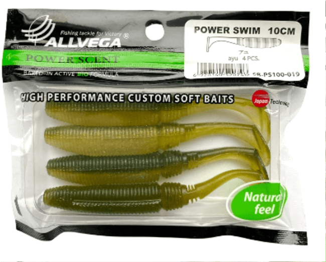 Виброхвост ALLVEGA Power Swim 10см 9гр 4шт/уп #019 ayu Виброхвост ALLVEGA Power Swim 10см 9гр 4шт/уп #019 ayu