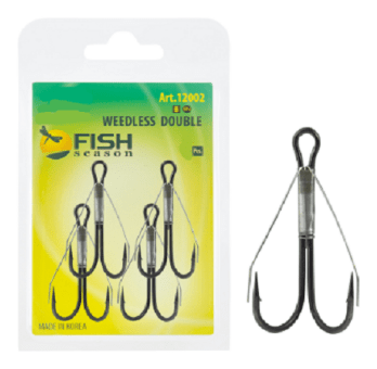 Крючок двойной FISH SEASON №1/0 незацепляйка черный 4шт/уп 12002-01/0F Крючок двойной FISH SEASON №1/0 незацепляйка черный 4шт/уп 12002-01/0F