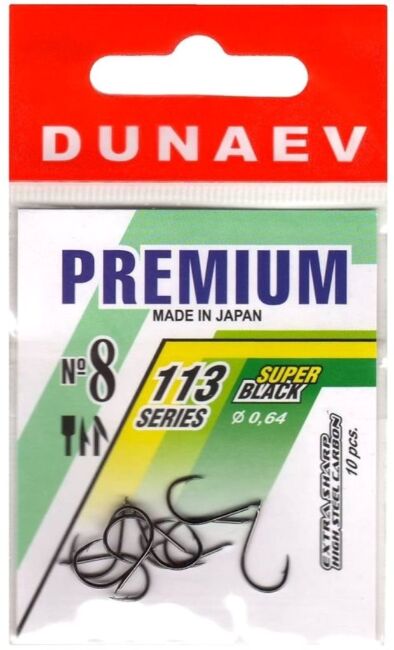 Крючок DUNAEV Premium 113 #8 Ø0.64мм 10шт/уп Крючок DUNAEV Premium 113 #8 Ø0.64мм 10шт/уп