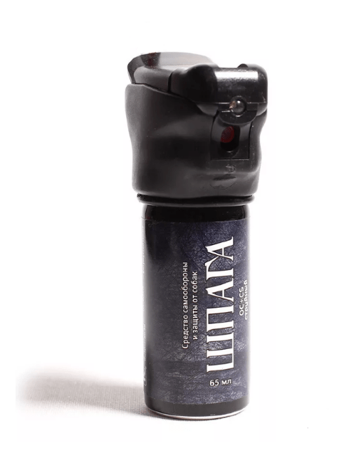 Газовый баллончик ШПАГА OС+CS струйный с фонарем 65мл