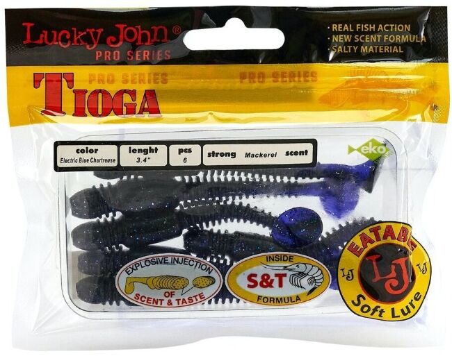 Виброхвост LUCKY JOHN Pro Series Tioga 3.4" 86мм #T52 6шт/уп 140127-T52 Виброхвост LUCKY JOHN Pro Series Tioga 3.4" 86мм #T52 6шт/уп 140127-T52