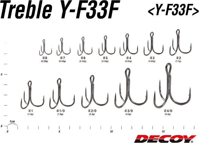 Крючок тройной DECOY Y-F33F Treble #4 тёмно-серый никель 6шт/уп Крючок тройной DECOY Y-F33F Treble #4 тёмно-серый никель 6шт/уп