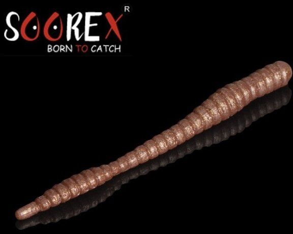 Силиконовая приманка SOOREX PRO Worm 80мм 1.3гр Сыр #131 Коричневый/ Brown 6шт/уп