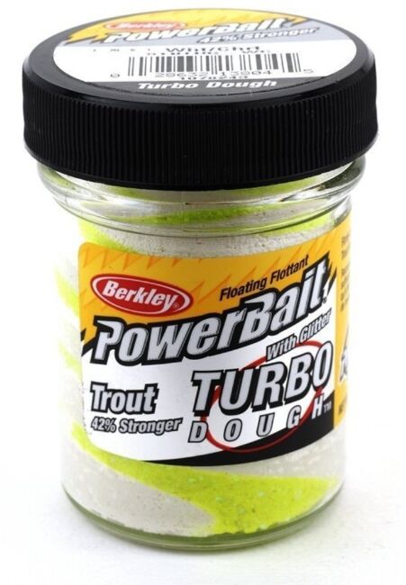 Паста форелевая Berkley Powerbait Turbo Dough (50г) White Chartreuse 1078243