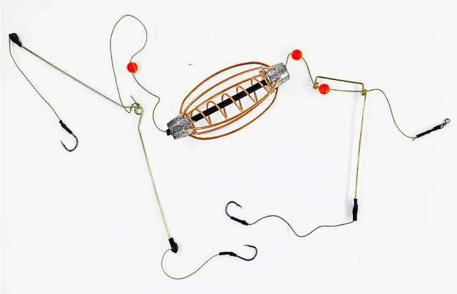 Универсальный карповый монтаж, ручная работа, 3 крючка кормушка:арбуз 40гр кр # 6 Универсальный карповый монтаж, ручная работа, 3 крючка кормушка:арбуз 40гр кр # 6