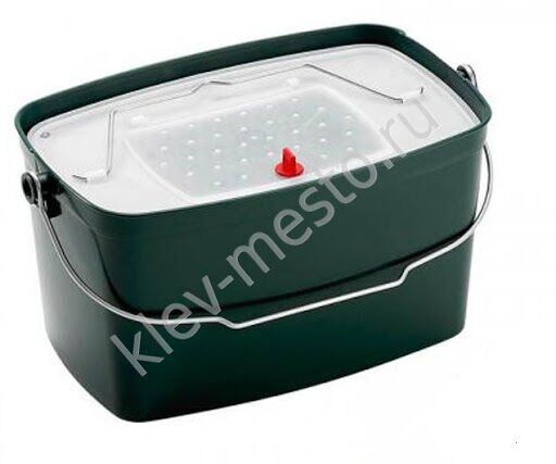 Кан-ведро для живца с крышкой и ситом овальный 5,5л, пластиковый