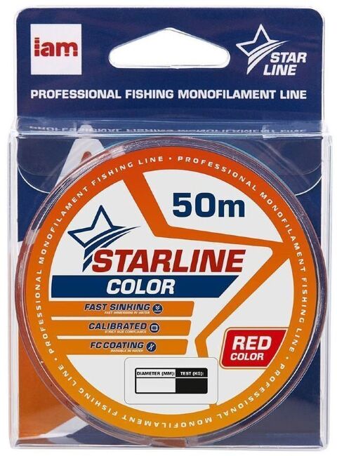 Леска монофил IAM STARLINE Red 50м 0.128мм 2.1кг