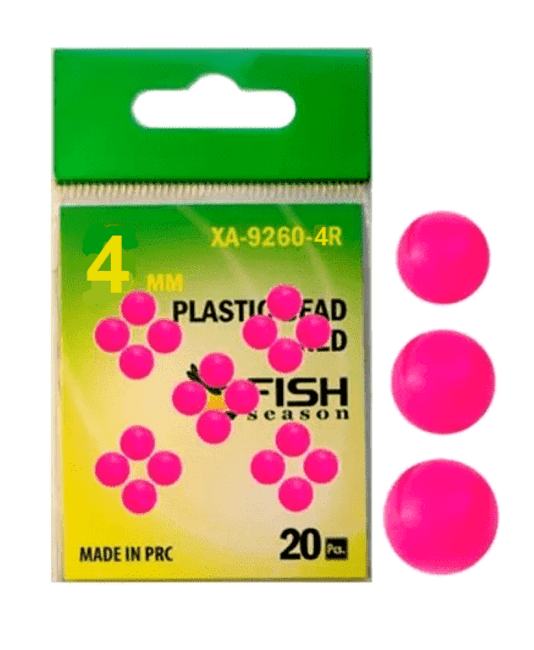 Бусина пластик FISH SEASON Plastic Bead Red Ø4мм красная 20шт/уп XA-9260-R4