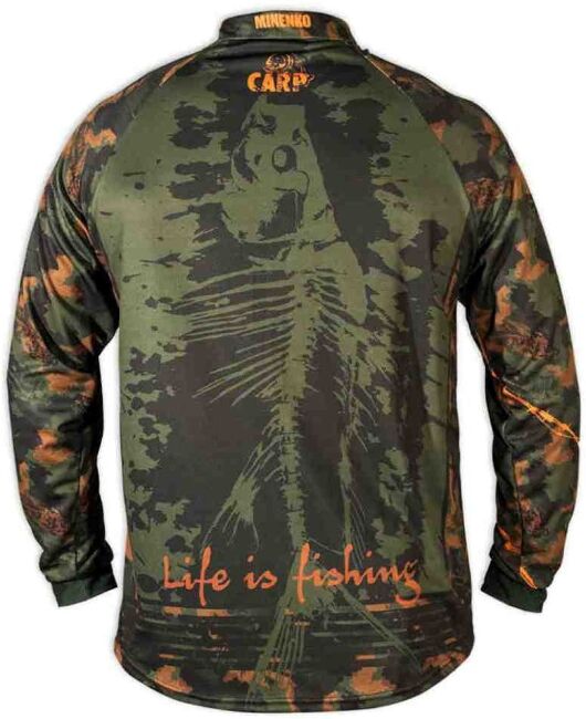 Джерси MINENKO Carp Fishing, размер L (52-54), хаки, 100% полиэстер, дышащая Джерси MINENKO Carp Fishing, размер L (52-54), хаки, 100% полиэстер, дышащая