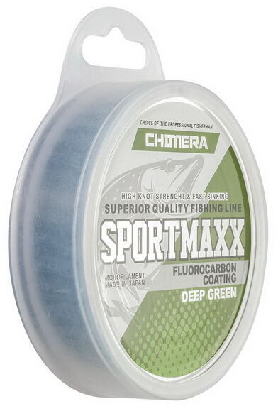 Леска моноф CHIMERA SPORTMAXX fluorocarbon coating deep green 100m.# 0.16mm