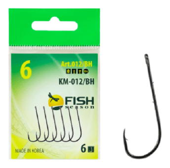 Крючок FISH SEASON KM012 Baitholder №6 колечко черный 6шт/уп 012/BH-06F Крючок FISH SEASON KM012 Baitholder №6 колечко черный 6шт/уп 012/BH-06F