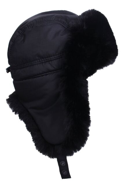 Шапка-ушанка RED MAPLE черная, п/э р:56