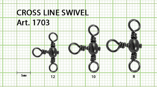 Вертлюжок на три направления FISH SEASON Cross-line swivel №10 16кг 10шт/уп 1703-10F