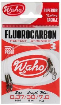 Поводок WAHO Fluorocarbon 0.37мм 7кг 30см 3шт/уп