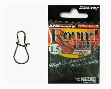 Застежка DECOY Round Snap SN-1 №1.5 24lb/11кг черный 13шт/уп (810439)