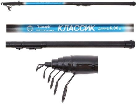 Удилище с кольцами ВОЛГАРЪ Классик 5.0м (5 секций) тест до 40гр (композит) 018-0003