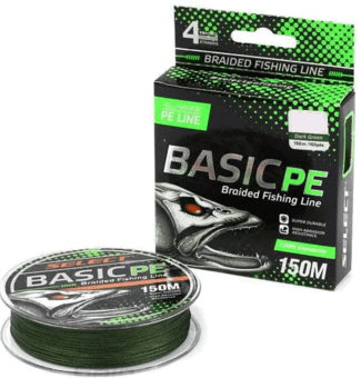 Плетёный шнур SELECT BasicPE X4 150м 0.20мм 28lb/12.7кг темно-зелен Плетёный шнур SELECT BasicPE X4 150м 0.20мм 28lb/12.7кг темно-зелен