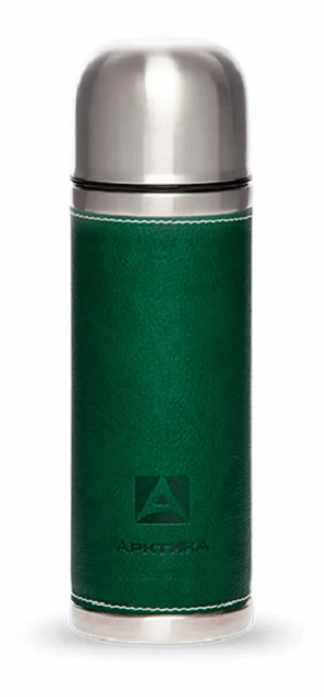 Термос АРКТИКА 108-700 с узким горлом с кожаной вставкой 0.7л зеленый