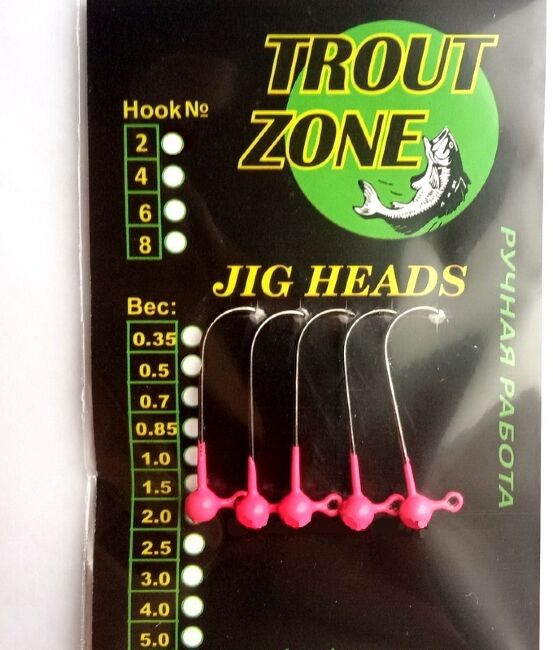 Джиг-головки TROUT ZONE Kumho №2 0.35гр #Pink 5шт/уп Джиг-головки TROUT ZONE Kumho №2 0.35гр #Pink 5шт/уп