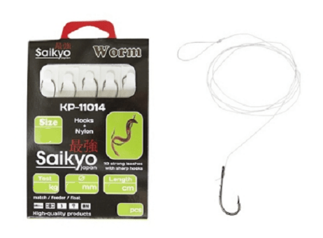 Крючок с поводком SAIKYO KP-11014 Worm BN №12 леска 0.14мм 10шт/уп Крючок с поводком SAIKYO KP-11014 Worm BN №12 леска 0.14мм 10шт/уп