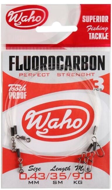 Поводок WAHO Fluorocarbon 0.43мм 9кг 35см 3шт/уп Поводок WAHO Fluorocarbon 0.43мм 9кг 35см 3шт/уп