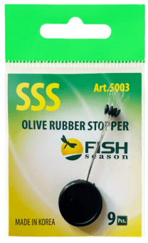 Стопор резиновый FISH SEASON Olive Rubber Stopper оливка №SSS 9шт/уп 5003-SSSF