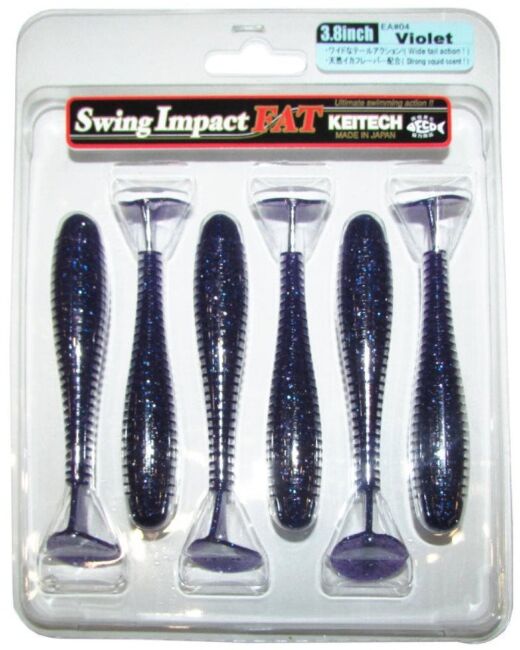 Виброхвост KEITECH Swing Impact FAT 3.8" EA#04 Violet 9.7см 8.5гр 6шт/уп