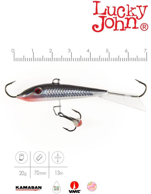 Балансир Lucky John FIN 5 с тр. 70мм/13H блистер