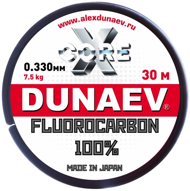 Флюорокарбон DUNAEV X-Core Fluorocarbon 100% 30м 0.330мм 8.50кг