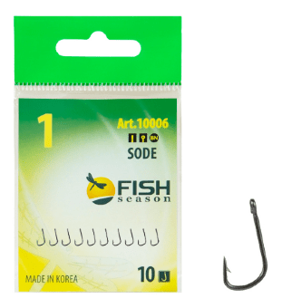 Крючок FISH SEASON Sode-Ring №1 колечко черный 10шт/уп 10006-01F Крючок FISH SEASON Sode-Ring №1 колечко черный 10шт/уп 10006-01F