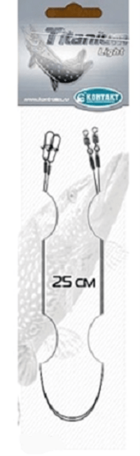 Поводок КОНТАКТ Джеркбейт Titanium Light 20Lb/9.16кг 25см 2шт/уп